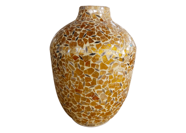 Designed Mosaic Vase, Gold