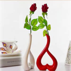 Floral 3D Heart Shape Flower Vase Set