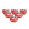 Stainless Steel Colored Bowls Set Of 6 Pieces (Red)