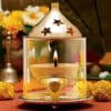 Brass Akhand Diya with Glass Cover and Designed Star Holes on Top