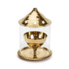 Brass Akhand Diya with Glass Cover and Designed Star Holes on Top