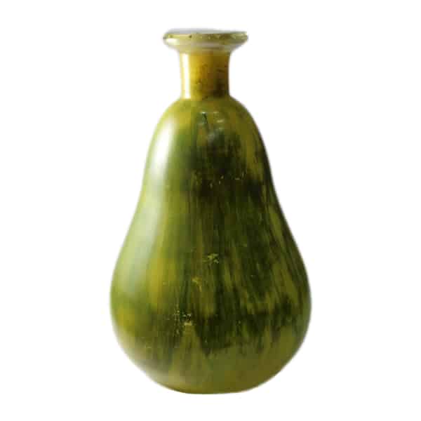 Green Glass Vase Antique Brushed Finish