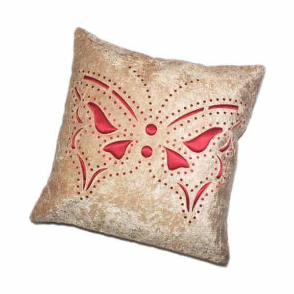 Velvet Cushion Butterfly Design With Filler
