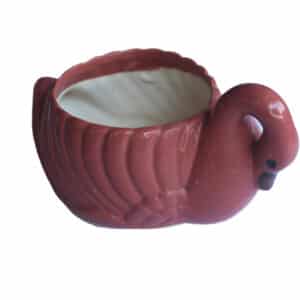 Duck Shaped Ceramic Pot Maroon