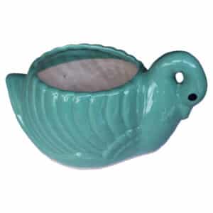 Duck Shaped Ceramic Pot Light Blue