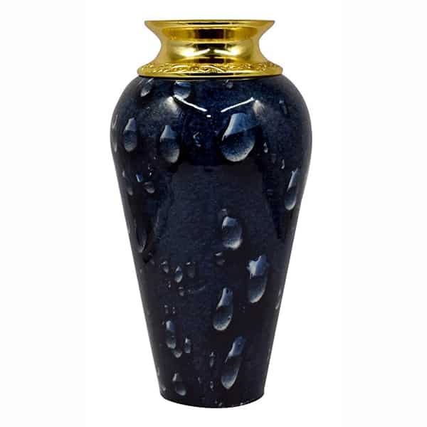 Metal Vase with Design, Blue (45.5 x 13 cm)