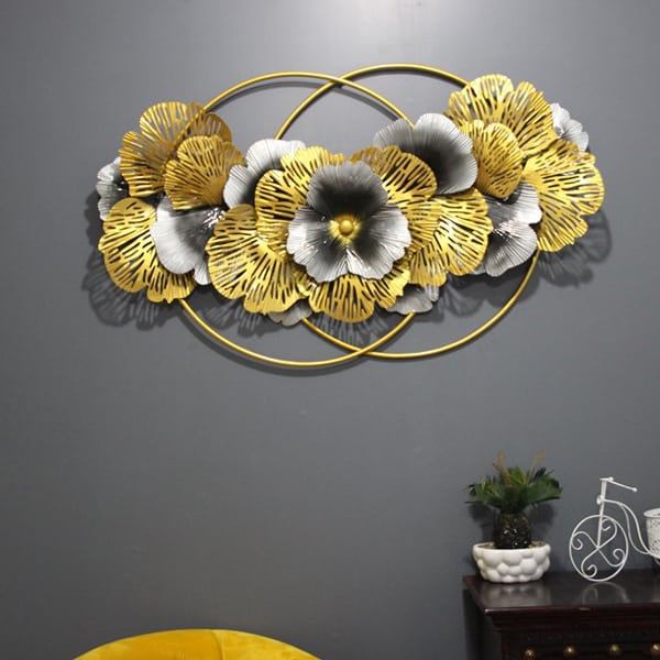 Gold and Black Metal Wall Art