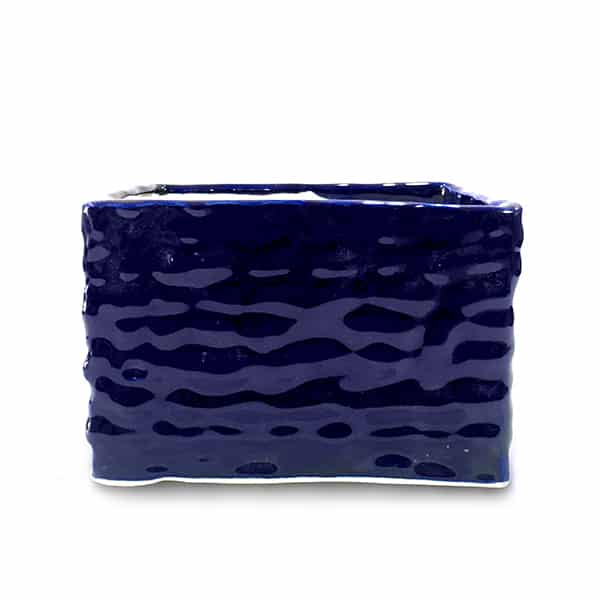Square Box Ceramic Blue Pot
