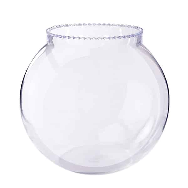 Clear glass round bowl for fish tank, aquarium, flower décor, plants etc.